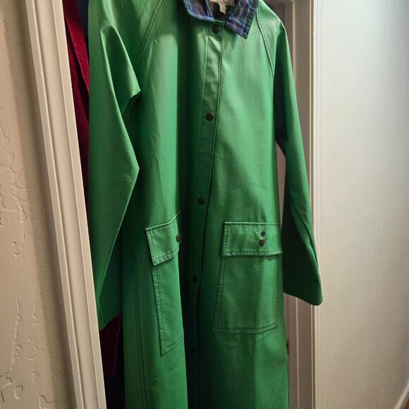 Lot one of boston green raincoat. - Picture 2 of 4